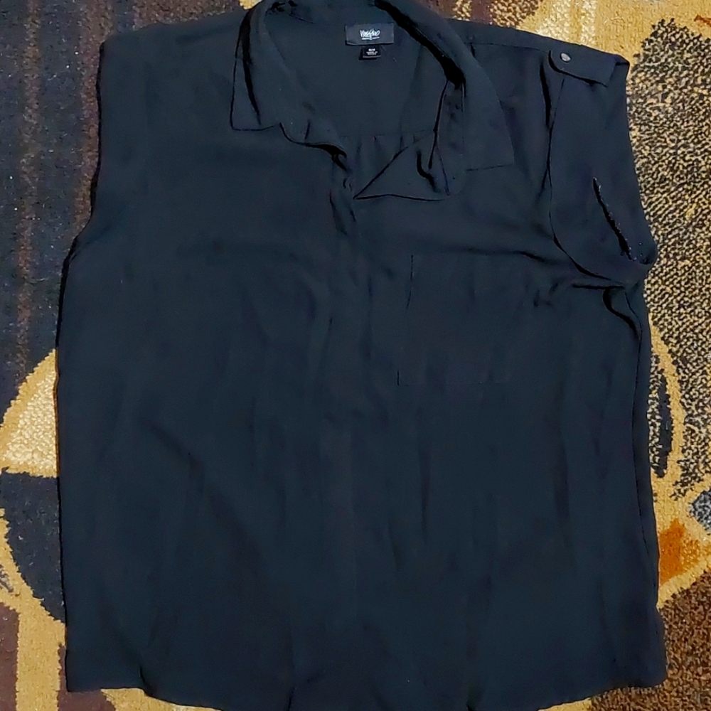 Massimo black blouse Collard Shirt